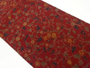 縮緬地花唐草模様全通洒落袋帯